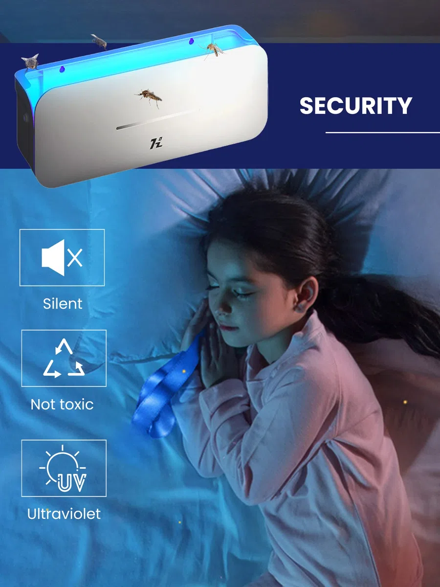 MAGIC SELECT Lámpara Matamosquitos Eléctrica Luz UV 365nm. Matamoscas Eléctrico 220V. Lámpara Anti-Insectos Adhesiva con Modo Inteligente, Silenciosa. (20 Láminas Incluidas) (50-100m²)