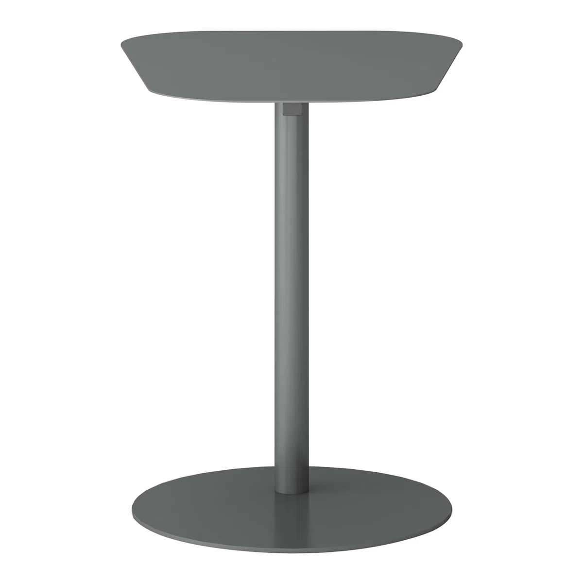 [en.casa] Mesa Auxiliar Nastätten Trapezoidal para Sala Terraza Práctica Mesilla de Noche Apta para Interior/Exterior Mesa de Café Metal 50 x 50 x 38 cm - Gris Mate