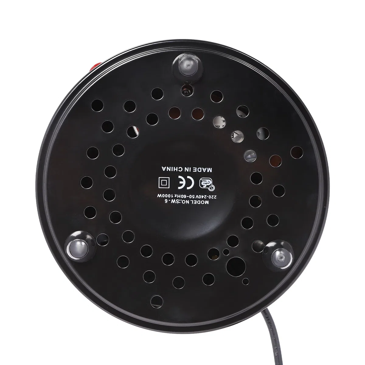 Barbacoa eléctrica vertical de acero inoxidable, parrilla giratoria de 1000W para el hogar, parrilla redonda con 5 pinchos, mangos y bandeja para goteo de aceite, Negro, Plata