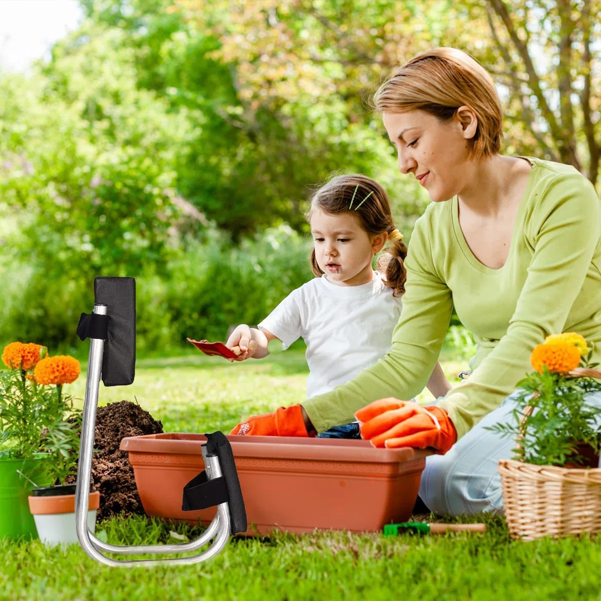 Taburete de rodilla para jardinería, asiento de jardín y sentadillas, reclinable portátil ajustable, banco de jardín, banco portátil, para jardinería, cojín suave para rodillas de jardín, para